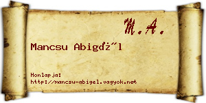 Mancsu Abigél névjegykártya
